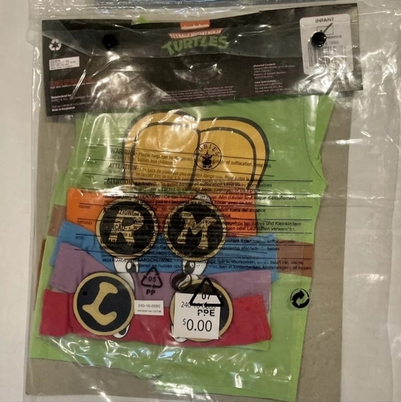 NWT Teenage Mutant Ninja Turtle 4 in 1 Halloween Costume Cosplay Baby Infant New - Picture 2 of 5